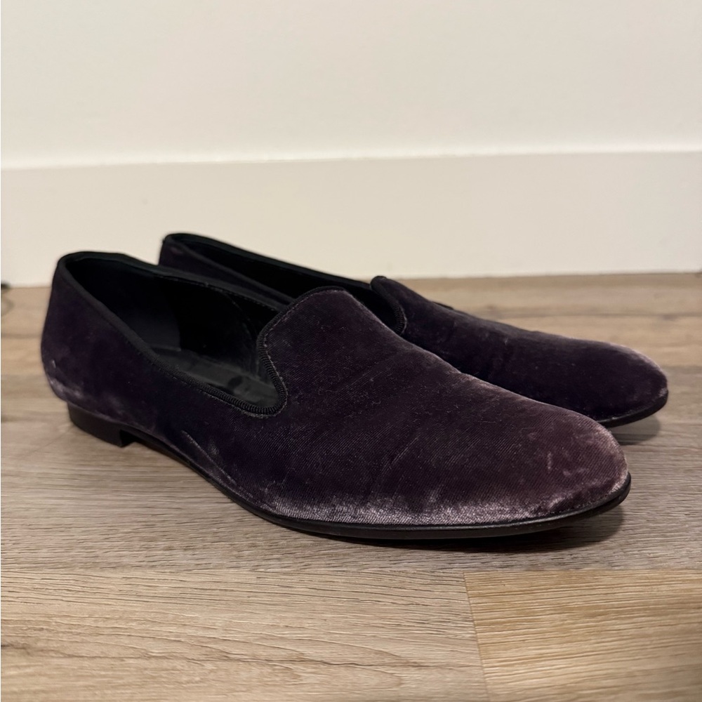 Manolo Blahnik Women's Velvet Loafers - Dark Purple